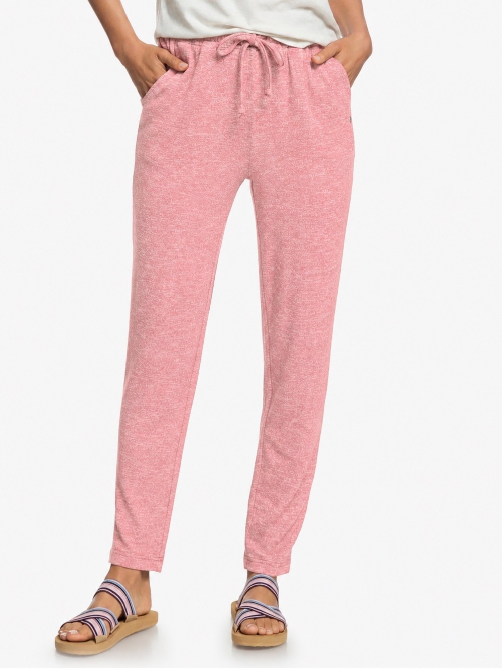 ROXY Breathe A New Day Knit Lounge Pants in Pink size XL